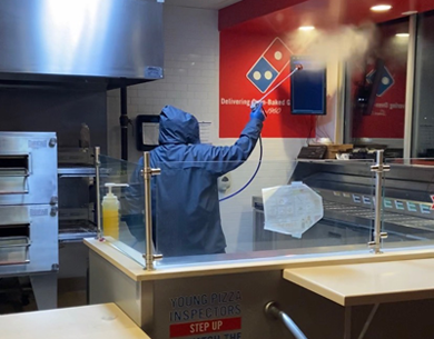 Liberty Services Decon sanitizes Domino's