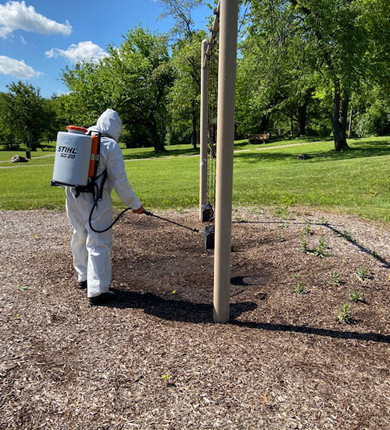 Liberty Services Decon sanitizes playground equipment