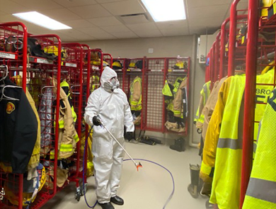 Liberty Services Decon sanitizes Brookville Fire Dept